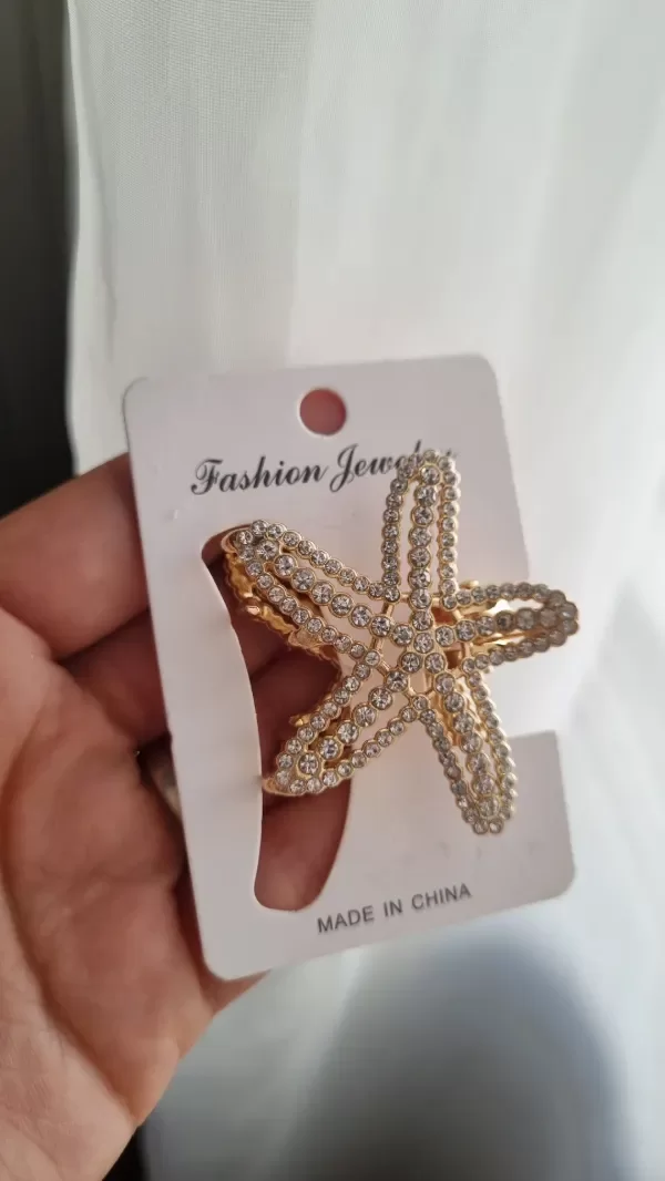 Producto - Broche estrella de mar strass dorado