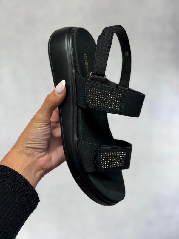 Producto - SANDALIA SASHA NEGRA STRASS 3 ABROJOS - 1