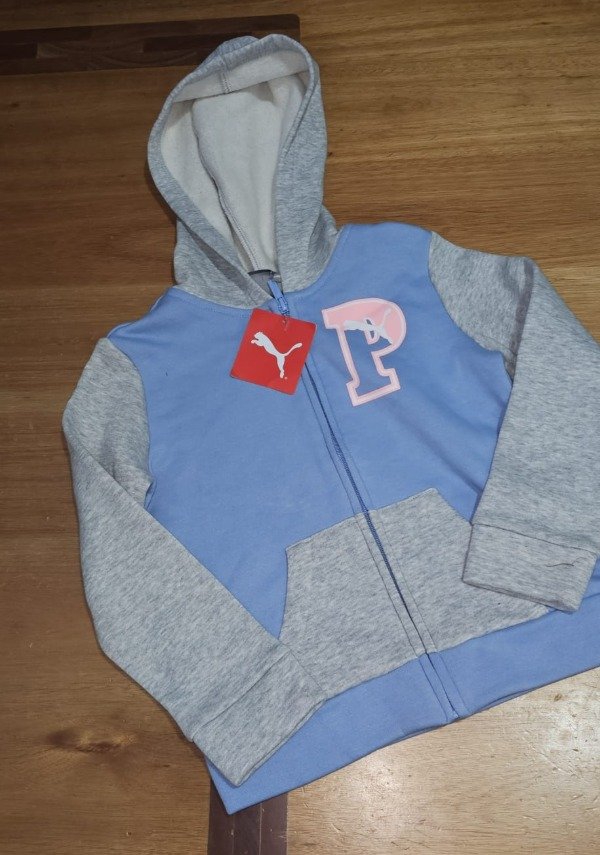 Producto - Puma. Campera algodón con friza celeste