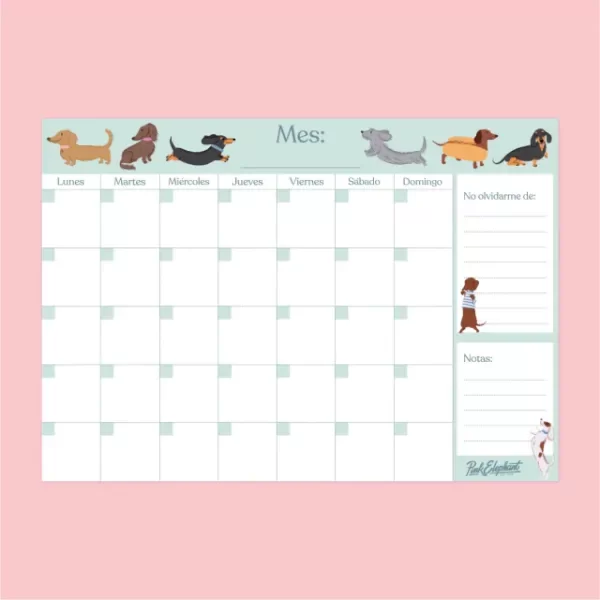 Producto - Planner mensual a3 imantado - perritos!