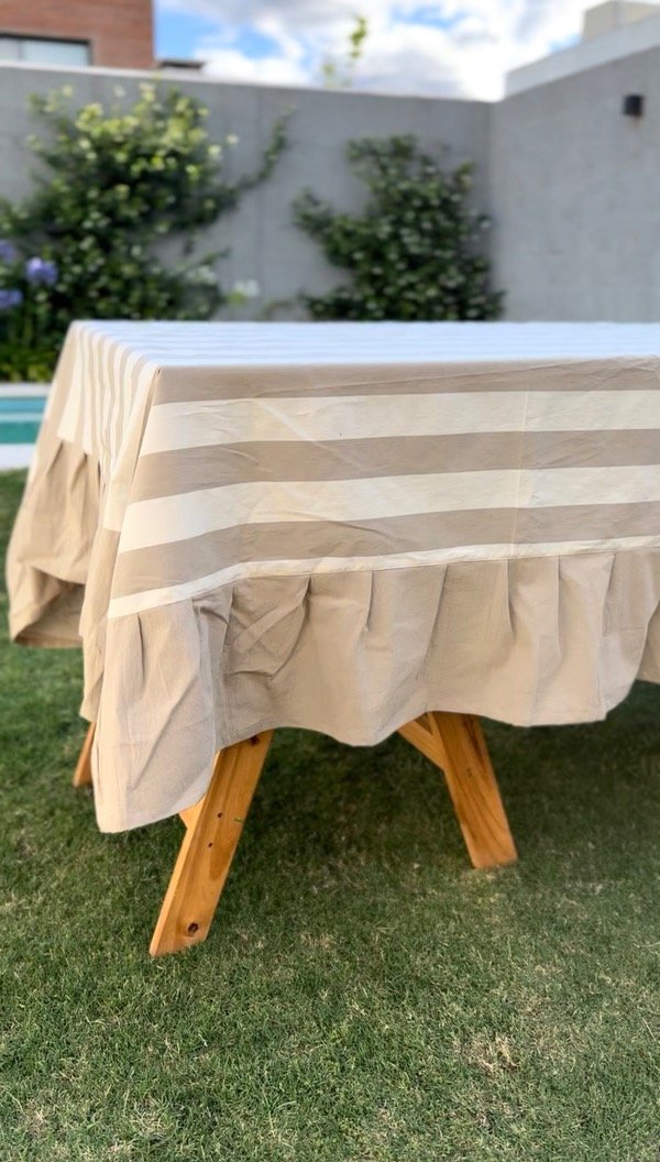 Producto - Mantel tusor rayas crudo y arena