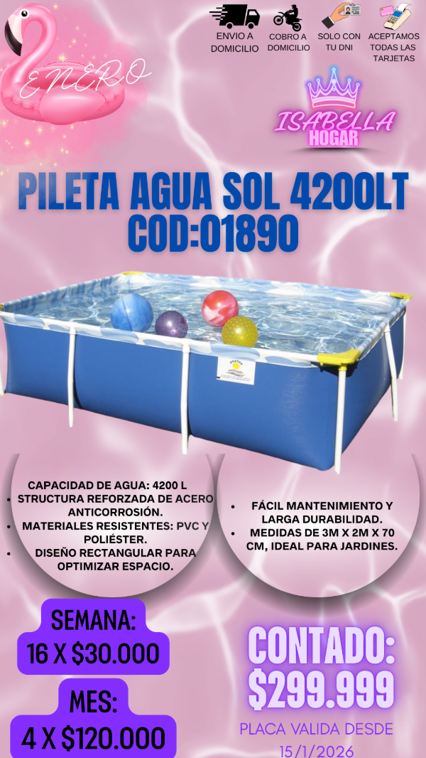 Producto - PILETA AGUA SOL 4200L