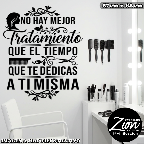 Producto - Vinilo Salon d belleza No hay mejor tratamiento que el que te dedicas a ti misma