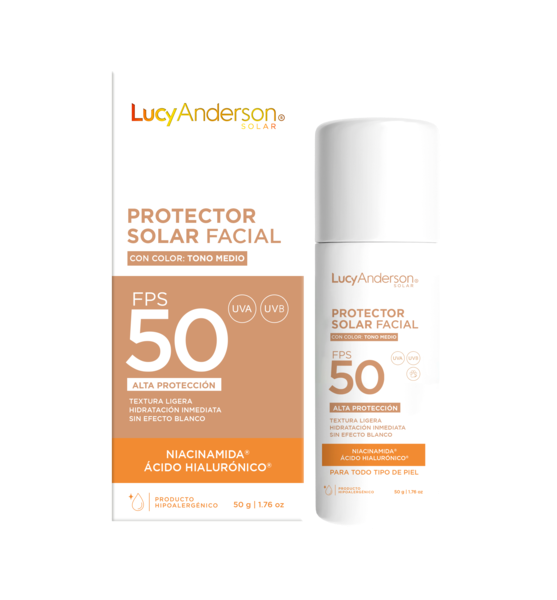 Producto - Protector facial Lucy FPS50 color