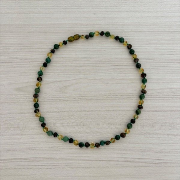 Producto - Collar Ámbar Baltico y Jade Verde