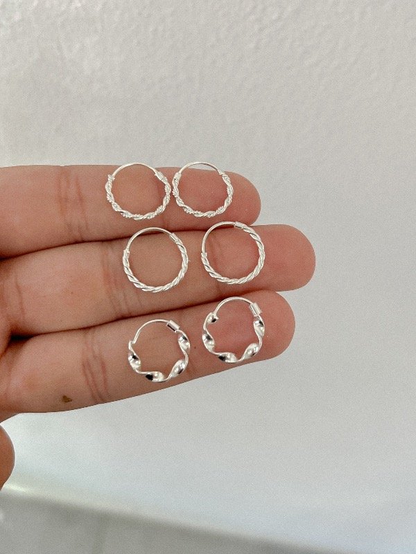 Producto - Argollitas entramadas 1,2cm (elegir modelo)