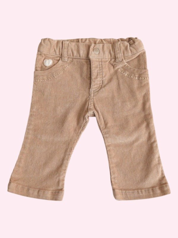 Producto - Pantalon micropolar color beige y bordados Mimo 6/9 mese