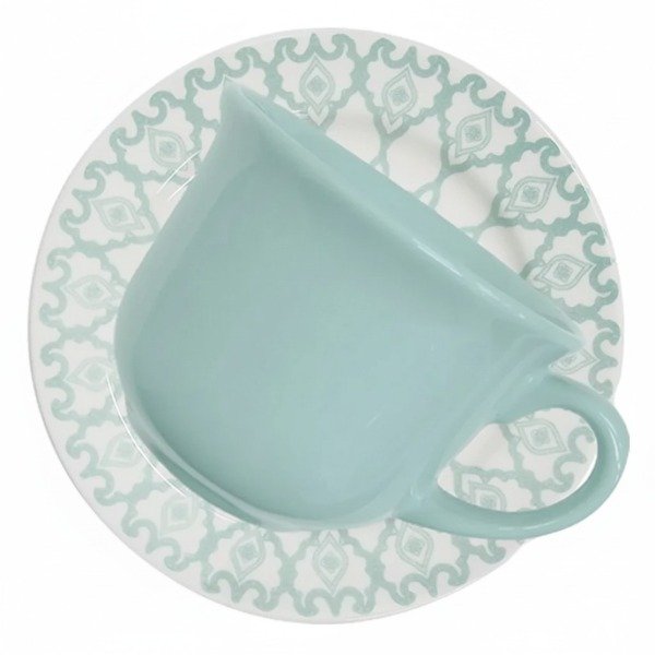 Producto - SET DE 2 TAZAS DE TE Y PLATO MANDALA DE CERAMICA 14CM - 2