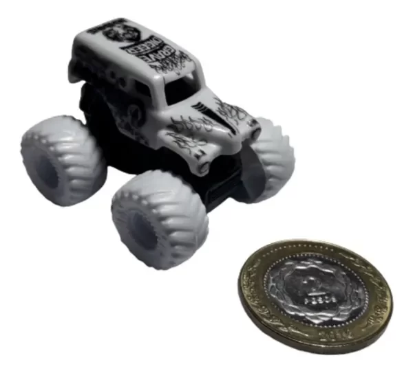 Producto - Monster Jam Raros Grave Digger Miniauto Bolsa Sorpresa Abierta 4 Cm Largo