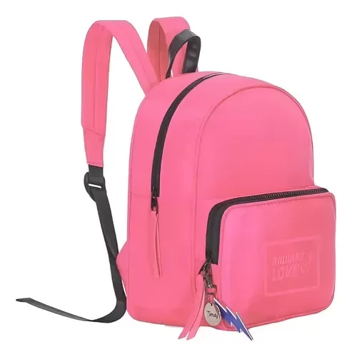 Producto - MOCHILA TRENDY NYLON ROSA CON LLAVERO