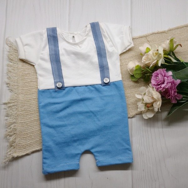 Producto - Romper Celeste tiradores 2-3 m