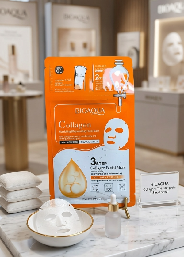 Producto - Mascarilla Bioaqua Collagen 3-Step: Sistema de Rejuvenecimiento Completo