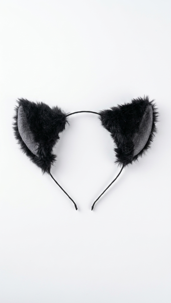 Producto - Vincha de gato o lobo negro int. Gris - 0