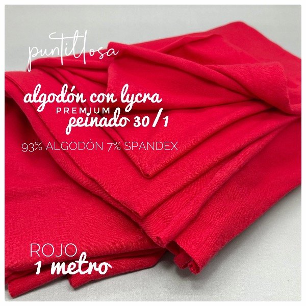 Producto - Algodón con Lycra ROJO - 1 metro