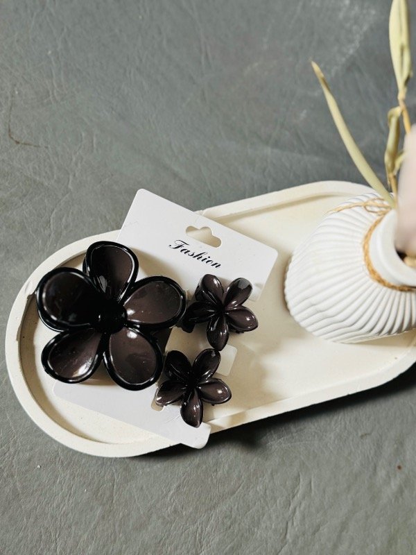Producto - Set de broches flor marrón