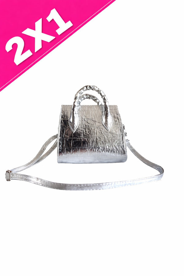 Producto - Mini Bag Fenix Plateada Texturada