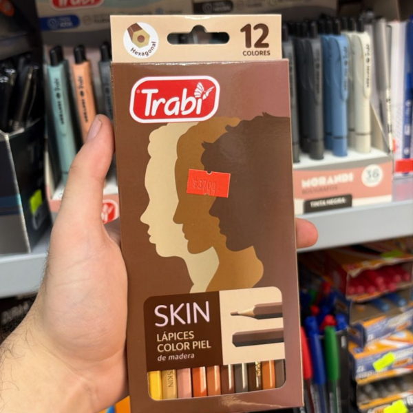 Producto - LAPICES DE COLORES TRABI X 12 LARGOS SKIN