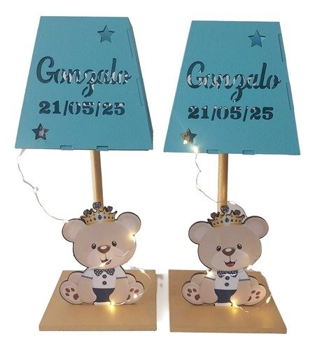 Producto - Souvenirs Decorado Ositos Mdf 20u+2 Centrales+luz Led - 10