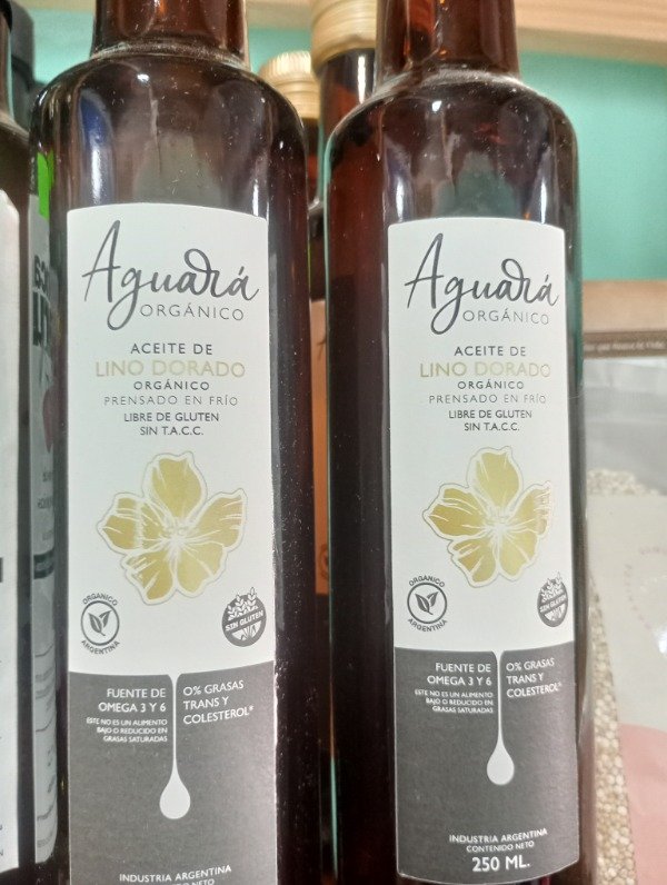 Producto - Aceite de lino dorado orgánico. 250ml