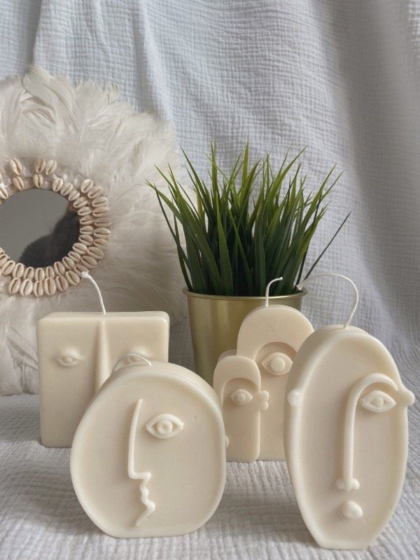 Producto - Combo Velas Rostros - 4 Velas - sin aroma