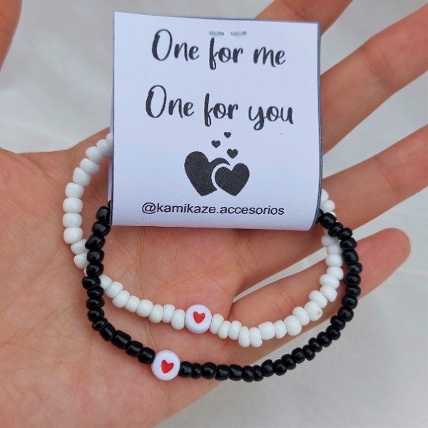 Producto - Pulseras para compartir ELASTIC - CORAZONES ROJOS 1