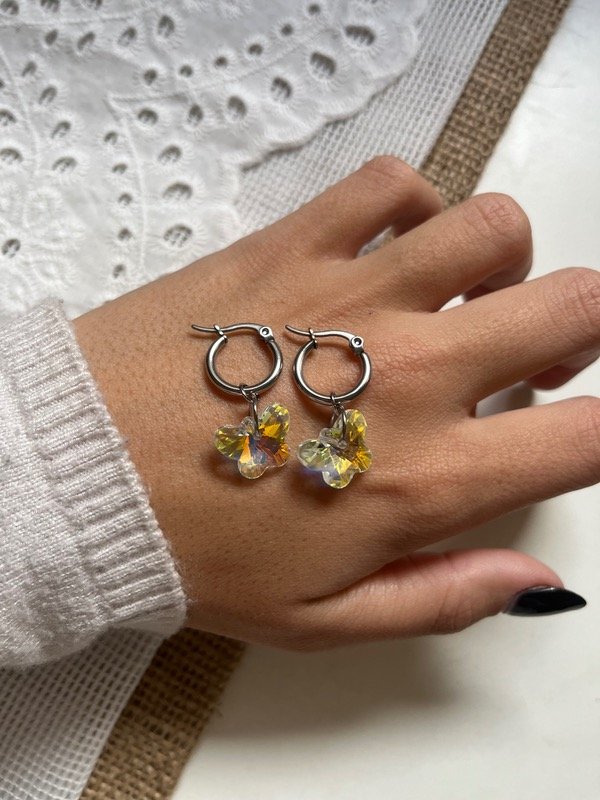 Producto - Argollas mariposa tornasolada