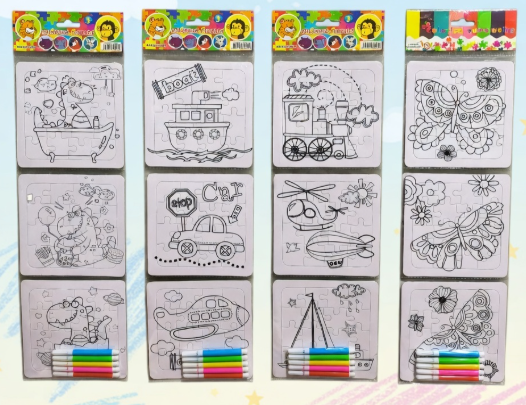 Producto - 3 Rompecabezas para colorear. 16 piezas.