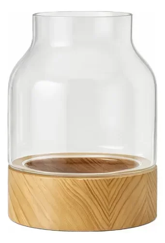 Producto - Floro de vidrio con base acacia