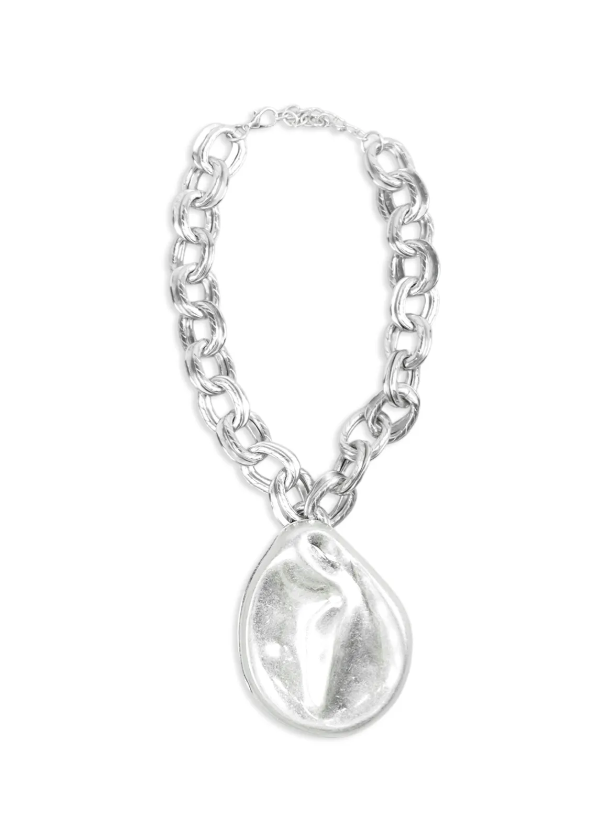 Producto - Collar Cadena Gota grande Plateado - 0