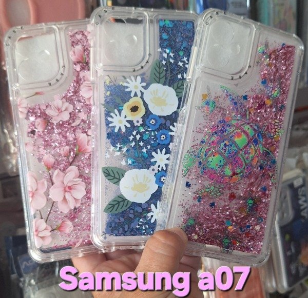 Producto - Fundas diseño glitter con agua reforzadas. Samsung a07