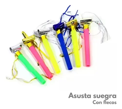 Producto - ASUSTA SUEGRA METAL CON FLECOS x12u.