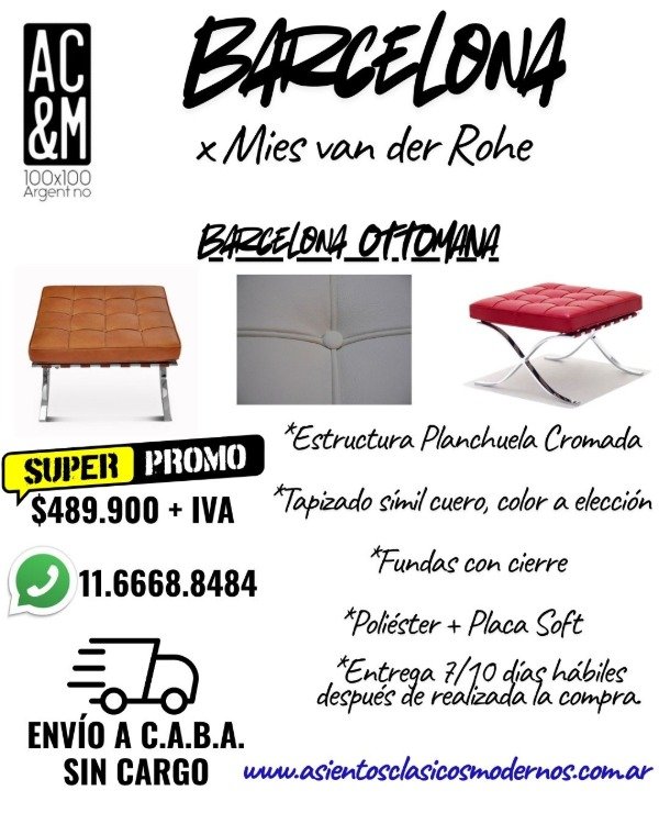 Producto - BARCELONA OTTOMANA, Apoyapiés Planchuela Cromada!!