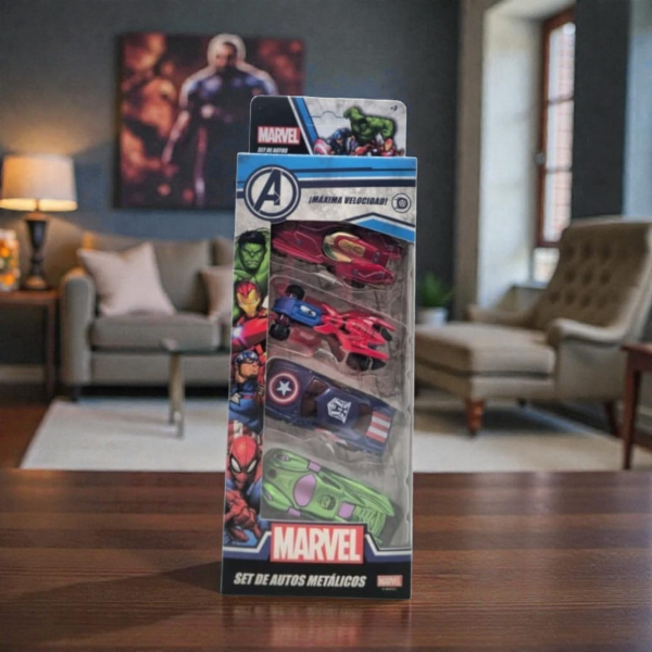 Producto - Autito metalico x 4 Marvel
