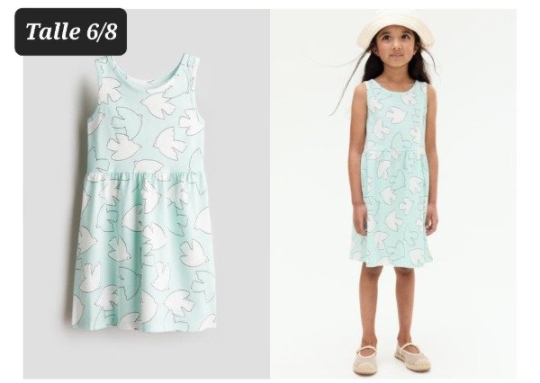 Producto - Vestido HyM talle 6/8 celeste paloma