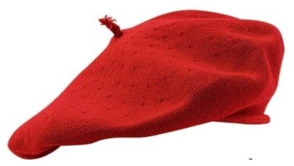 Producto - Boina De Hilo Rojo Vuelo 32 Cm Medida Unica Elastizada