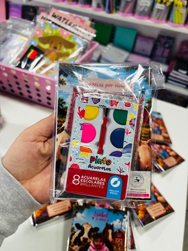 Producto - Souvenir personalizado con acuarelas (interior librito para colorear)