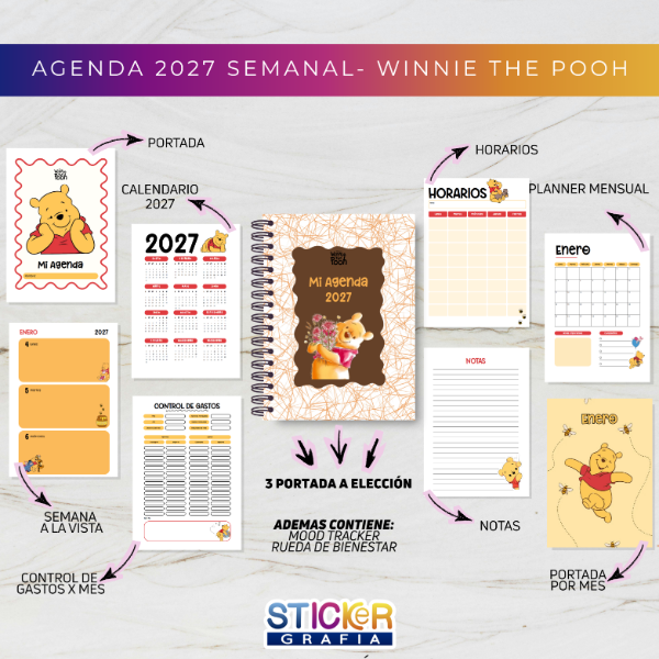 Producto - Agenda 2027 Semanal Winnie The Pooh
