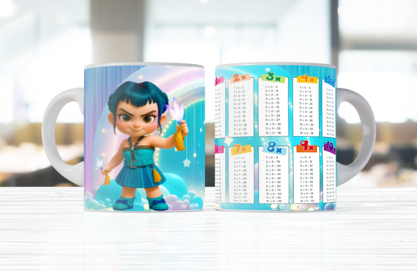 Producto - TAZAS PERSONAJES CON TABLAS DE MULTIPLICAR VII