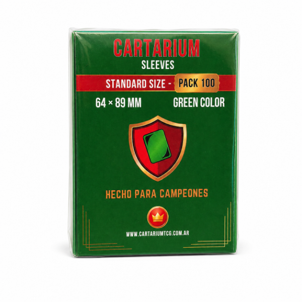 Producto - Sleeves Cartarium Standard 64x89 mm Verdes Commander Pack x100 - 0
