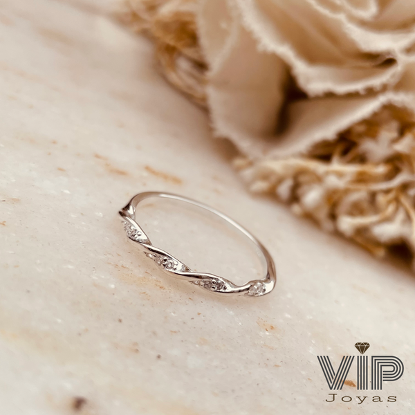 Producto - Anillo Torsado Brillos Plata 925