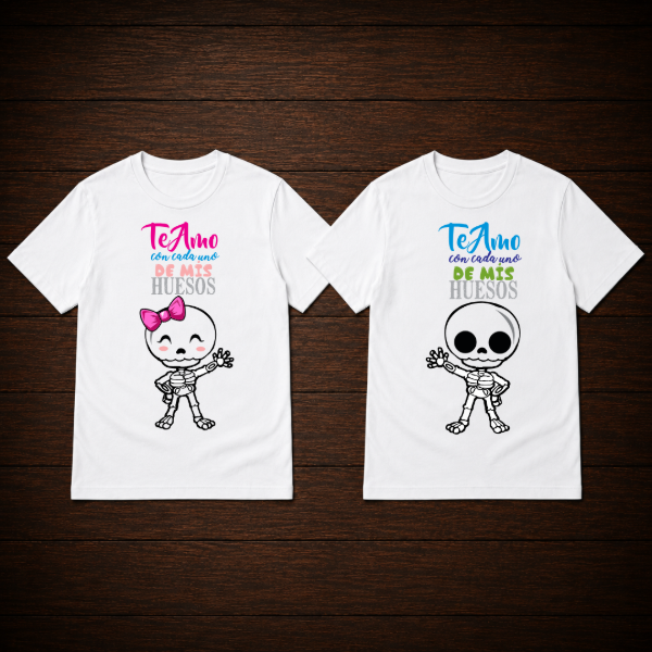 Producto - Remera - te amo con cada uno de mis huesos (diseños dobles) - 0