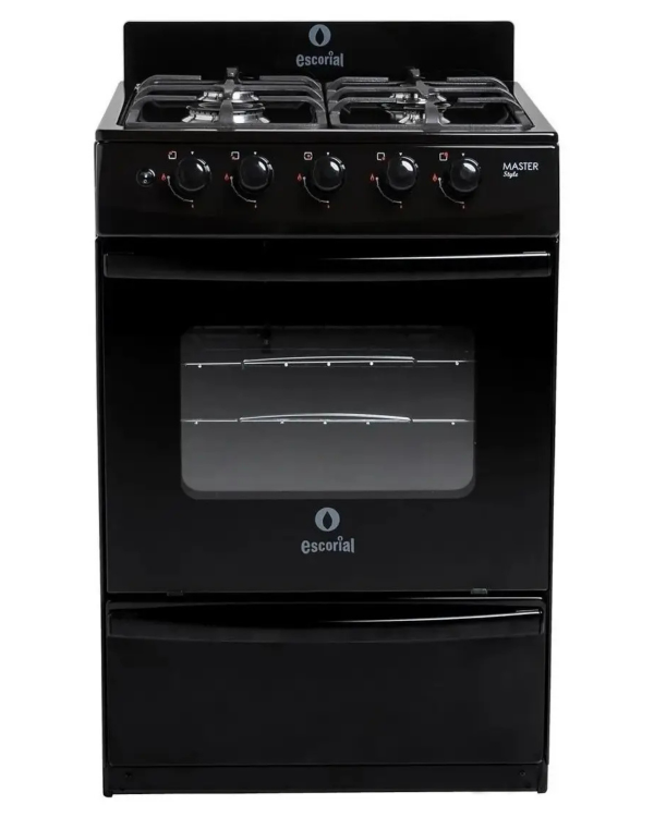 Producto - COCINA ESCORIAL MASTER STYLE 4 HORNALLAS NEGRA ENCENDIDO ELECTRONICO