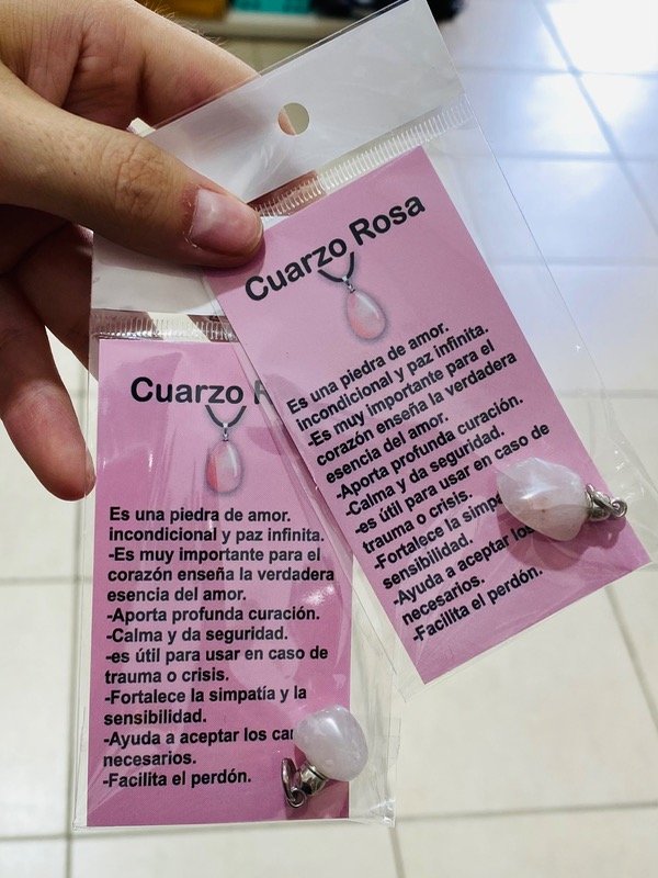 Producto - Dije de Cuarzo Rosa