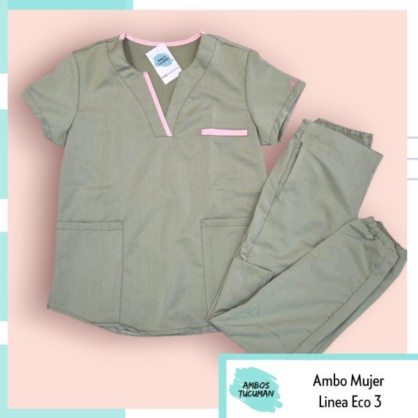 Producto - Ambo Eco 3 Verde Con Rosa