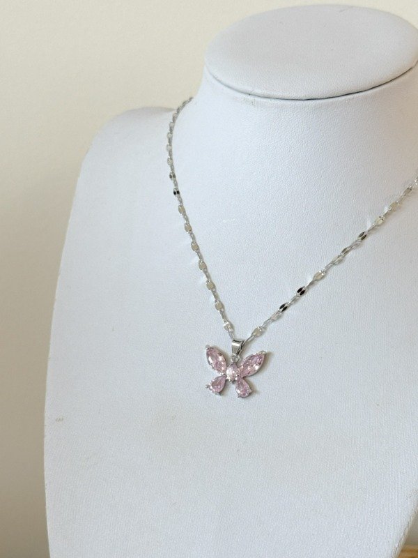 Producto - Collar Mariposa Strass Rosa