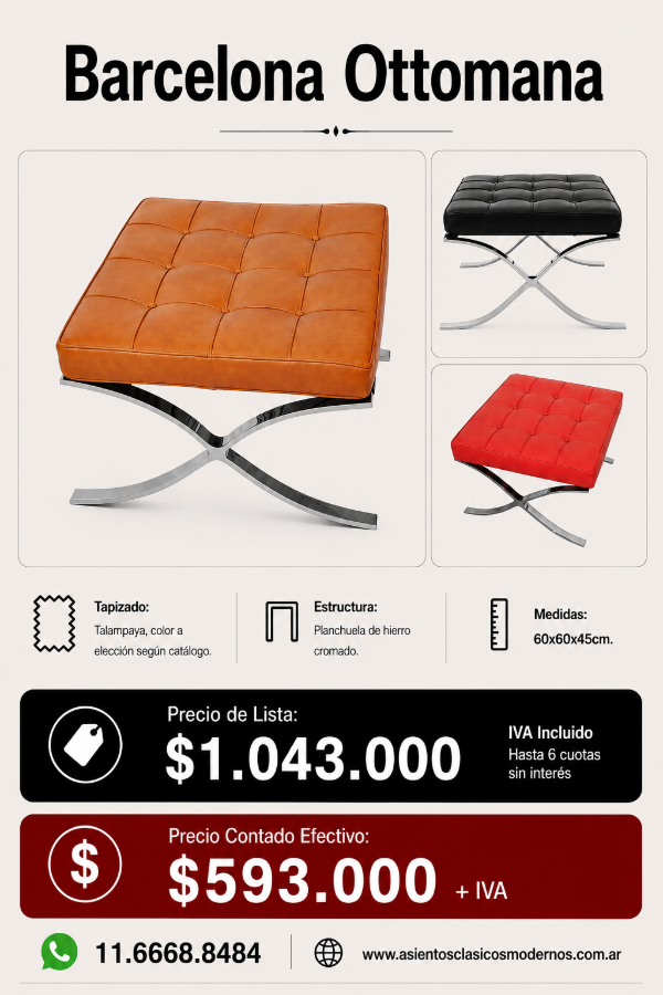 Producto - BARCELONA OTTOMANA, Apoyapiés Planchuela Cromada!!