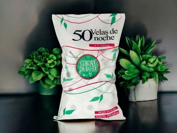 Producto - velas nocheras x 50 u bolsa CORONA DA BAHIA - 3 latas