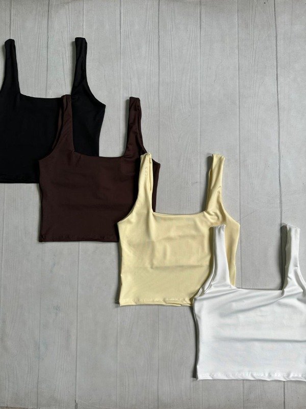 Producto - [5378] Top musculosa escote recto forrado microfibra