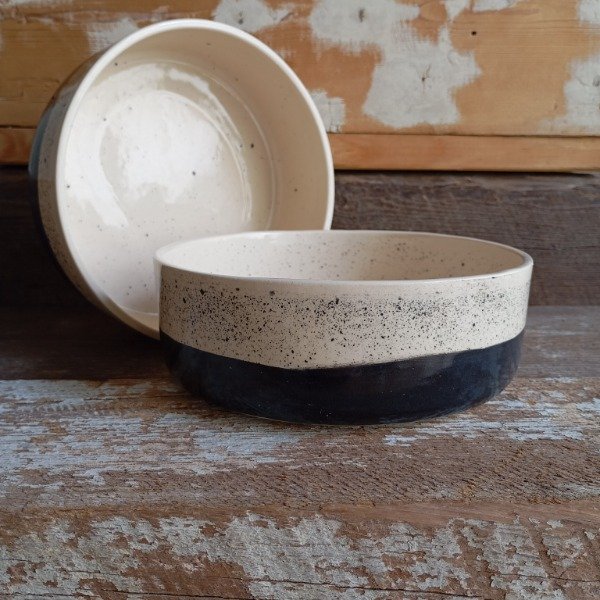 Producto - Cuenco Recto "Salpicado y Negro Cobalto"