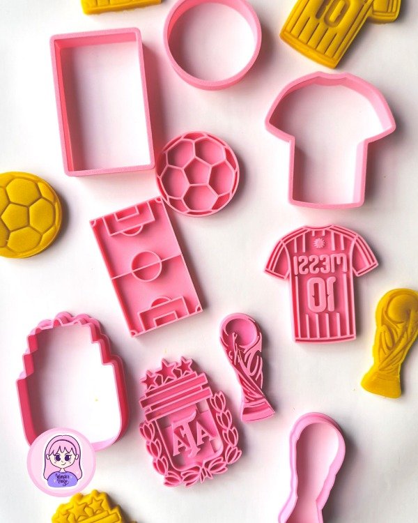 Producto - Set 5 Cortantes Fútbol 3d Repostería Y Cerámica